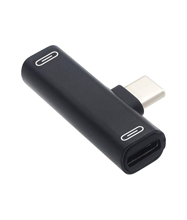 Adaptateur Double Type-C Mâle à Double Femelle 3 Ports - Or, Alliage Aluminium, Pour Smartphones