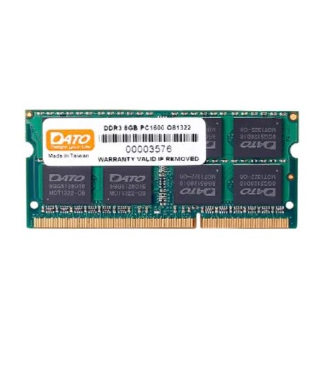 Barrette Mémoire SO-DIMM DATO TEK 8GB DDR3L 1600 Mhz