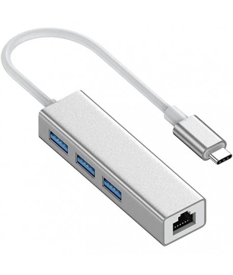 Adaptateur USB Type-C vers HUB 3.0 / 3 Ports / LAN RJ45