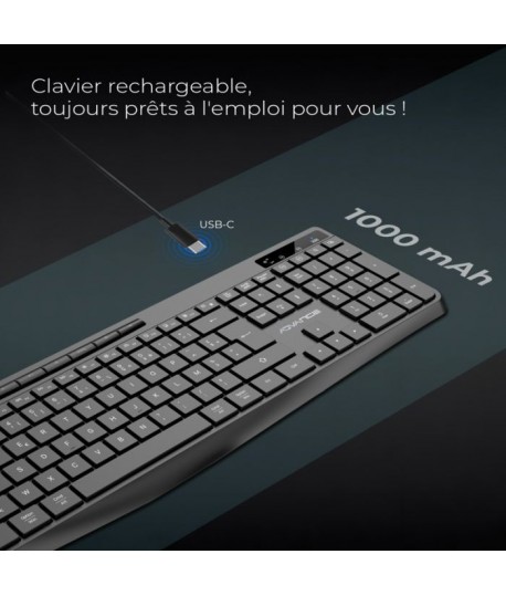 Clavier Gamer Sans Fil RGB Rechargeable ADVANCE CLA-310 - Noir