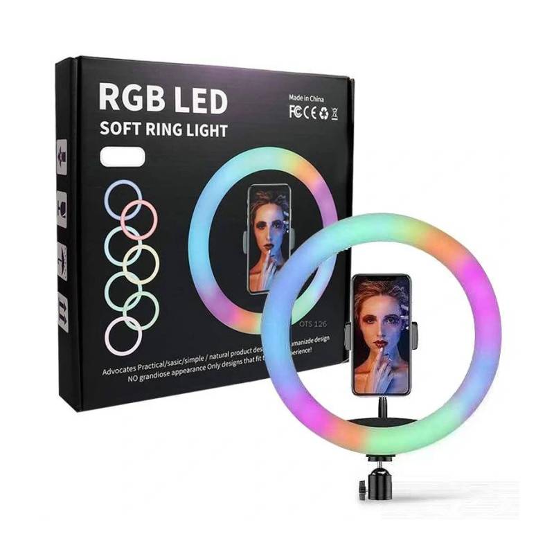RING LIGHT LED RGB MJ36 avec Trépied 2.1m
