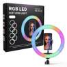 RING LIGHT LED RGB MJ36 avec Trépied 2.1m