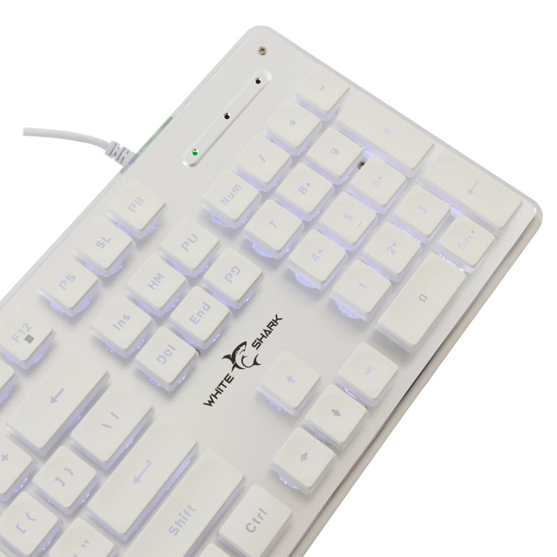 Clavier Gaming Membrane WHITE SHARK TACHI GK-003241 - Blanc