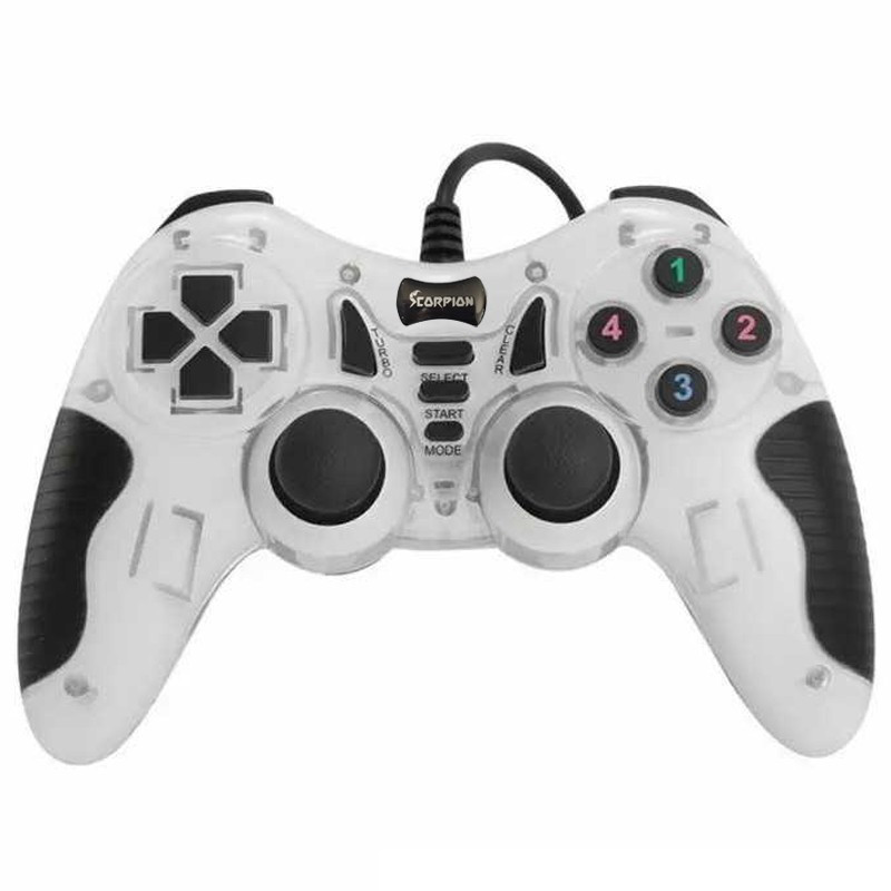 Manette de Jeu USB Double Vibration SCORPION SJ606-1 - Blanc