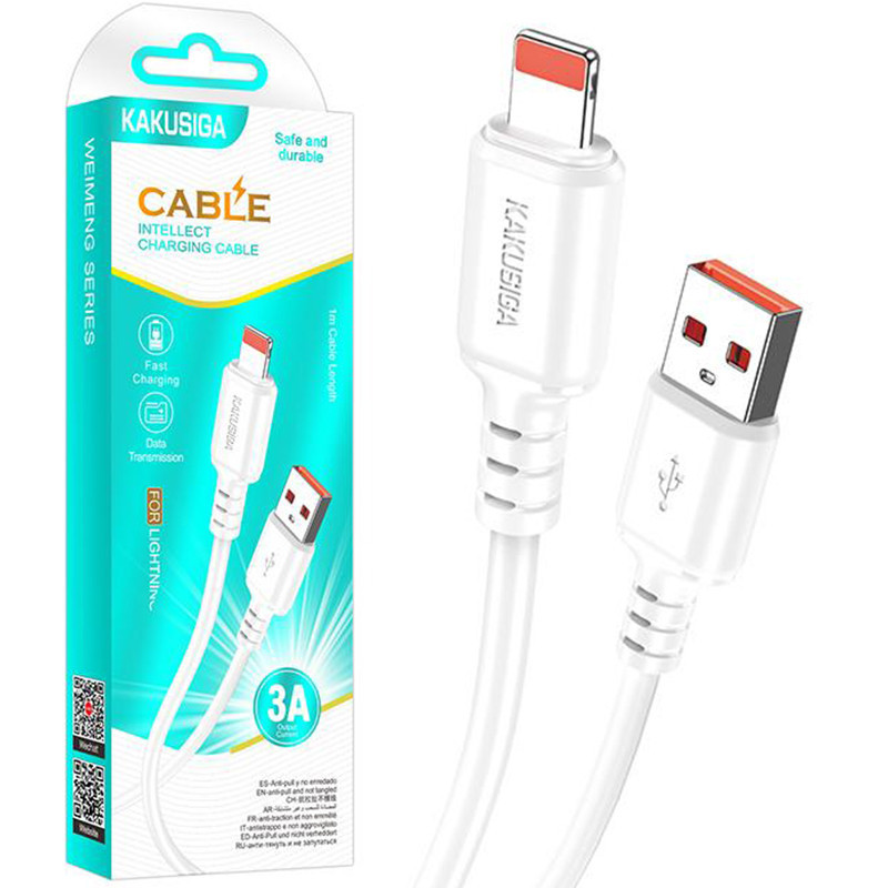 Cable Lightning 1m 3A KAKUSIGA KSC-982 - Blanc