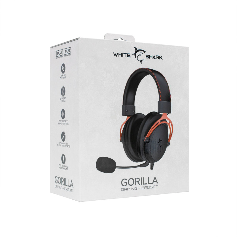 Casque Gaming WHITE SHARK GORILLA GH-2341 - Noir Rouge