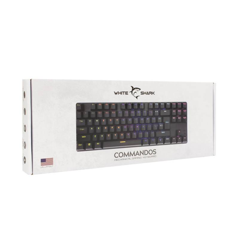 Clavier Gaming Mécanique WHITE SHARK COMMANDOS GK-2106 - Noir - Blue Switch