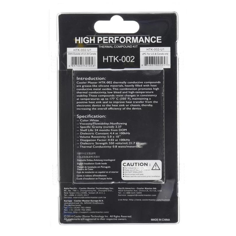 Pate Thérmique COOLER MASTER High Performance HTK-002