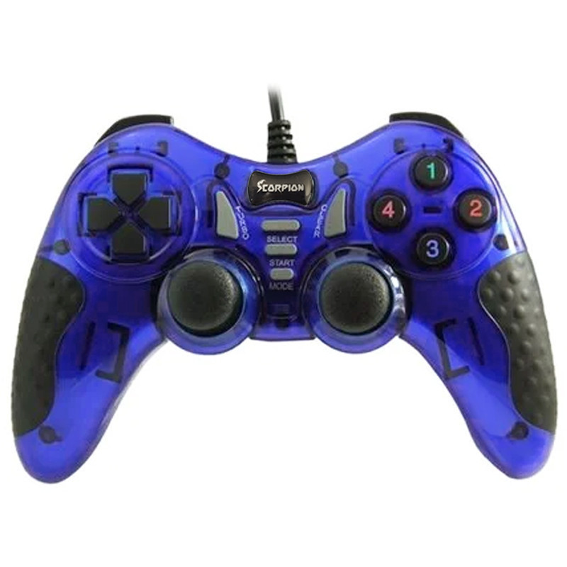 Manette de Jeu USB Double Vibration SCORPION SJ606-1 - Bleu