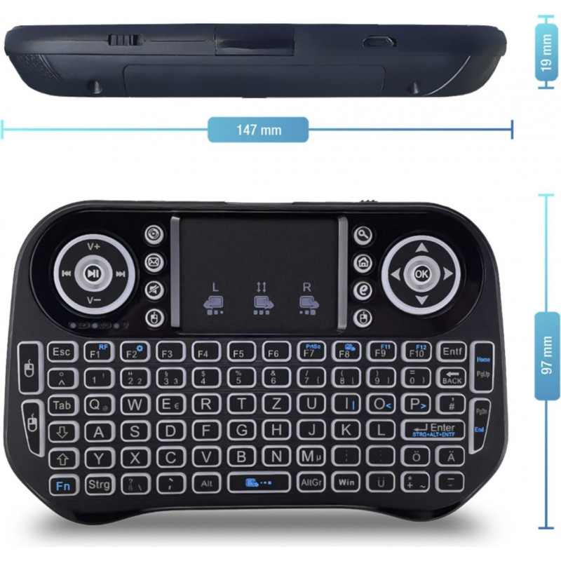 Mini Clavier Bluetooth / sans Fil avec Touchpad RGB