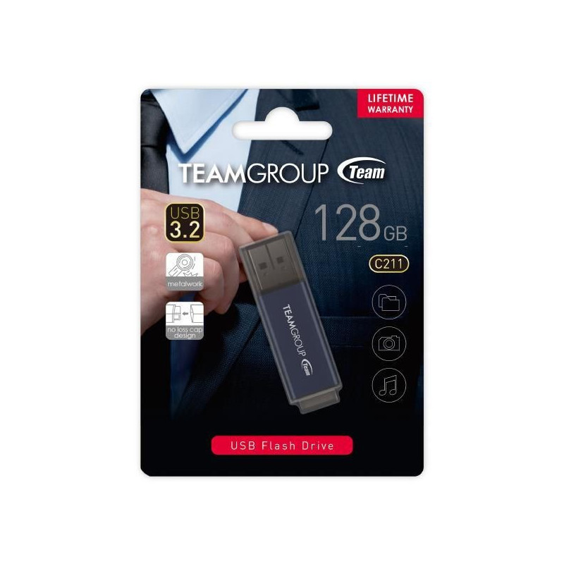 Clé USB Team Group C211 3.2 / 128 Go - Métal