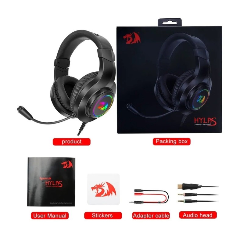 Casque Gaming REDRAGON HYLAS RGB H260 - Noir