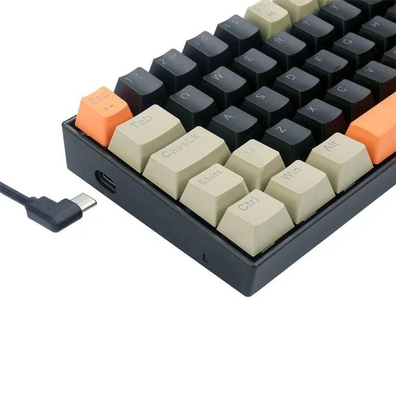 Clavier Gaming Mécanique REDRAGON LAKSHMI K606 60% - Noir Gris Orange - Red Switch