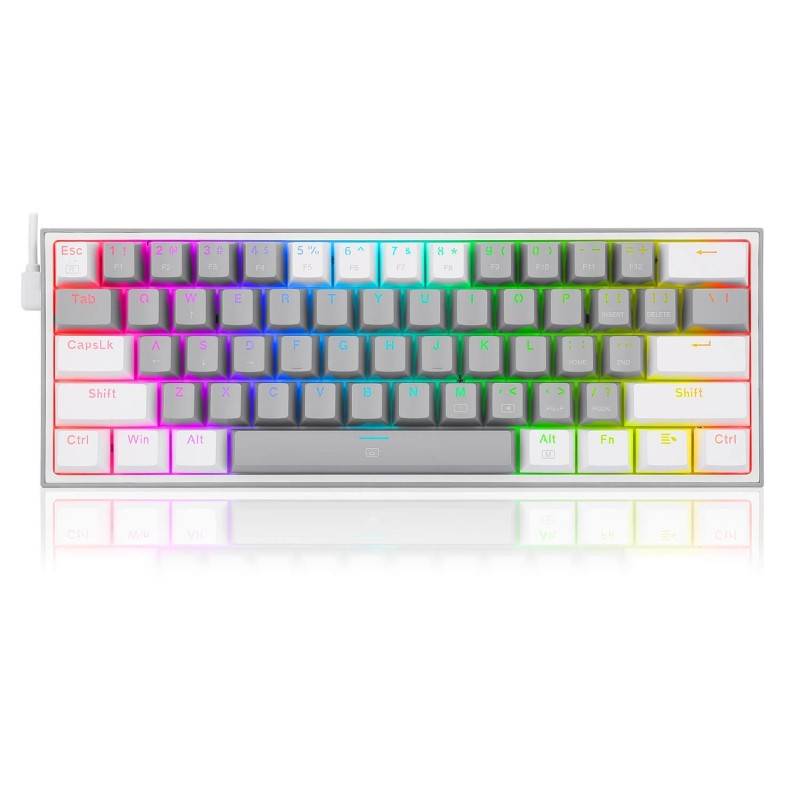 Clavier Gaming Mécanique REDRAGON FIZZ K617 RGB - Gris Blanc - Red Switch
