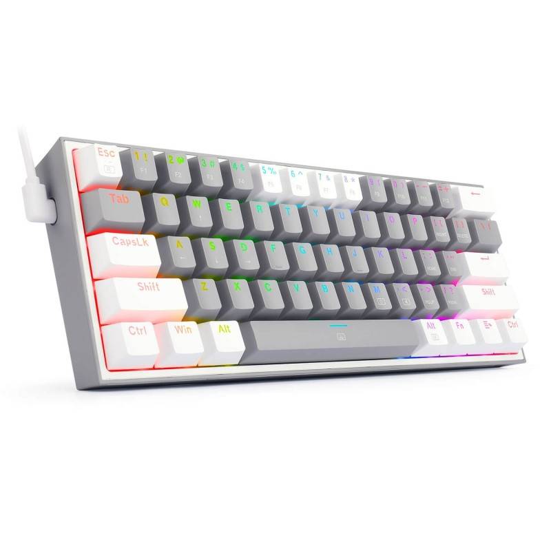Clavier Gaming Mécanique REDRAGON FIZZ K617 RGB - Gris Blanc - Red Switch