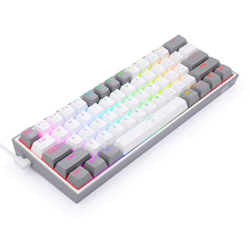 Clavier Gaming Mécanique REDRAGON FIZZ K617 RGB - Blanc Gris - Red Switch