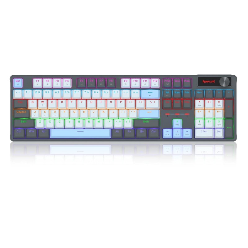 Clavier Gaming Mécanique REDRAGON CAESURA K718 RGB - Gris Blanc - Red Switch