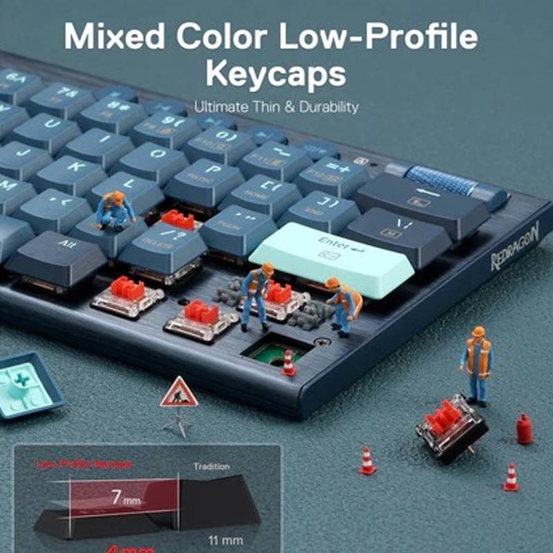 Clavier Gaming Mécanique Sans Fil / Bluetooth REDRAGON NOCTIS PRO K632 60% RGB - Red Switch