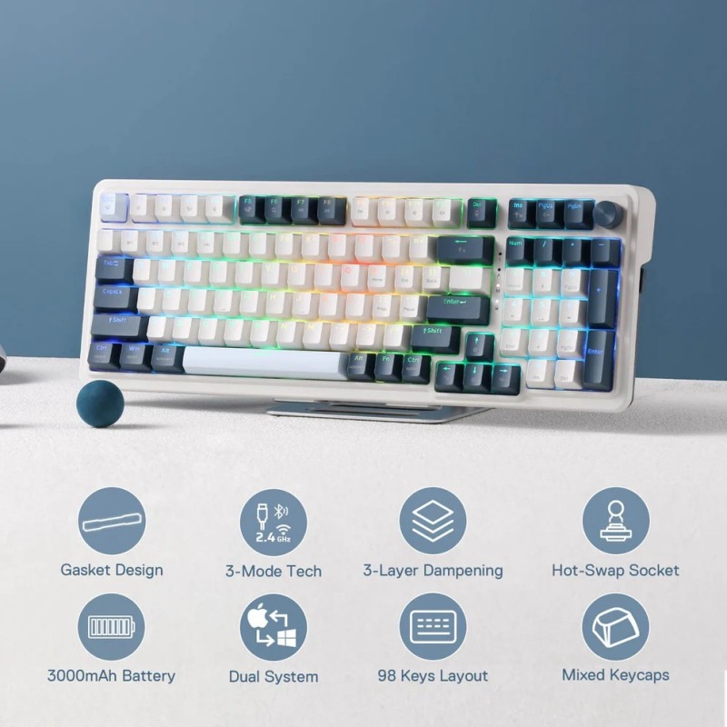 Clavier Gaming Mécanique Sans Fil / Bluetooth REDRAGON EISA PRO K686WB RGB