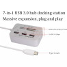 Hub USB 3.0 Type C vers Ports USB + Lecteur de cartes - Blanc