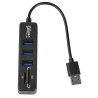 Hub USB 2.0 Ports USB + Lecteur de cartes - Noir