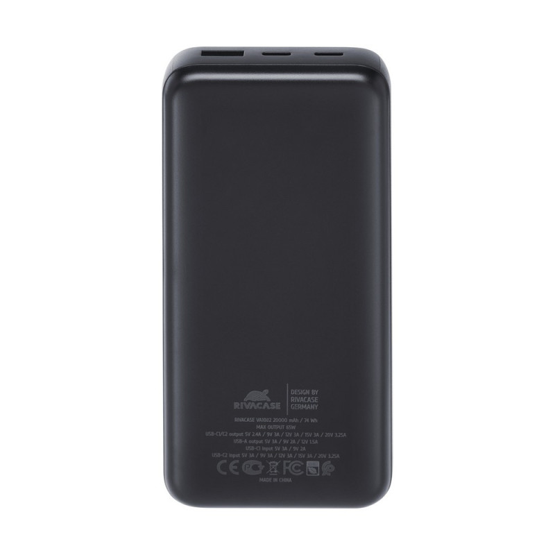 Power Bank RIVAVASE VA1082 65W 20000 mAh Ultra Rapide - Noir