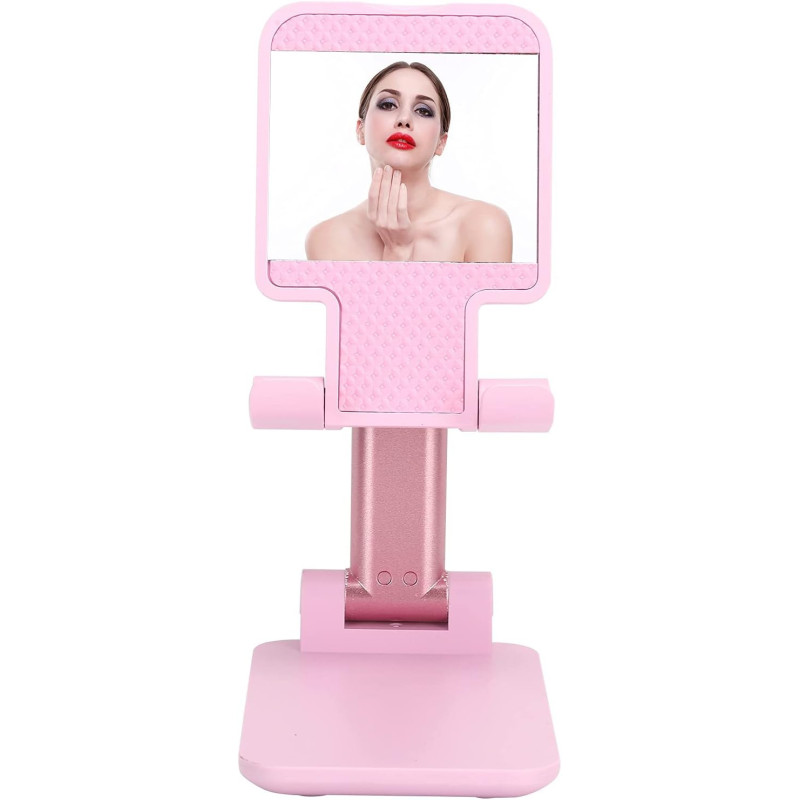 Support de Bureau pour SMARTPHONE Pliable avec Miroir - Rose