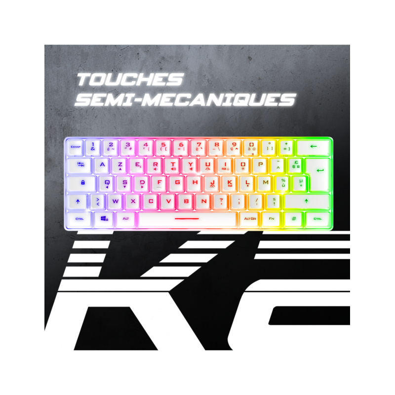 Clavier Gaming SPIRIT OF GAMER PRO K2 TKL RGB - Blanc