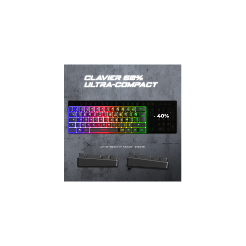 Clavier Gaming SPIRIT OF GAMER PRO K2 TKL RGB - Noir