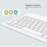 Combo Mini Clavier et Souris Bluetooth - Blanc