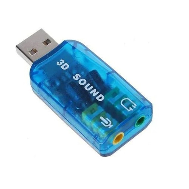 Carte Son Externe USB 3D SOUND USB 5.1 - Bleu