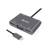 Station d'Accueil SANDBERG Dock USB-C 2XHDMI+1XVGA+USB+PD - Gris