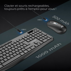 Combo Clavier et Souris sans Fil + Tapis ADVANCE CLS-3100BK RGB - Noir