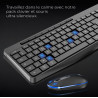 Combo Clavier et Souris sans Fil + Tapis ADVANCE CLS-3100BK RGB - Noir