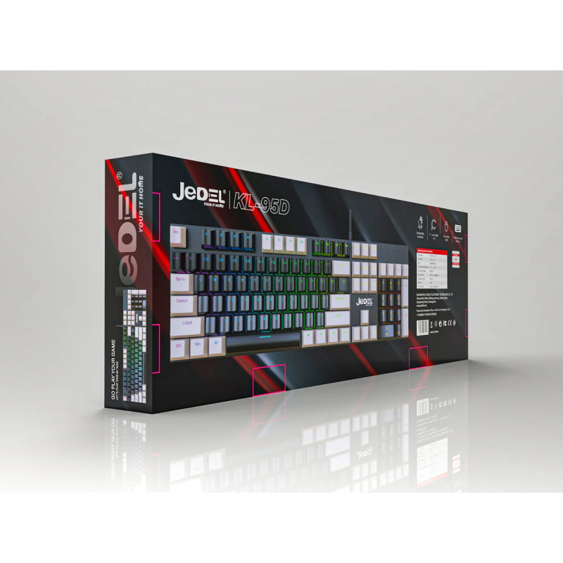 Clavier Mécanique JEDEL KL-95D - Noir Blanc - Blue Switch