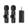 Double Microphone Lavalier Sans Fil K35 / Jack 3.5 mm / Noir