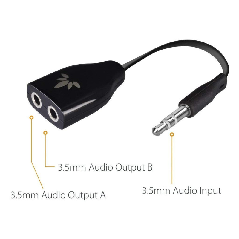 Splitter Aux 2 ports Jack 3.5mm AVANTREE TR302 - Noir