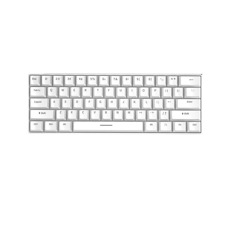 Clavier Gaming Mécanique H61K RGB - Blanc - Blue Switch