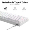 Clavier Gaming Mécanique H61K RGB - Blanc - Blue Switch