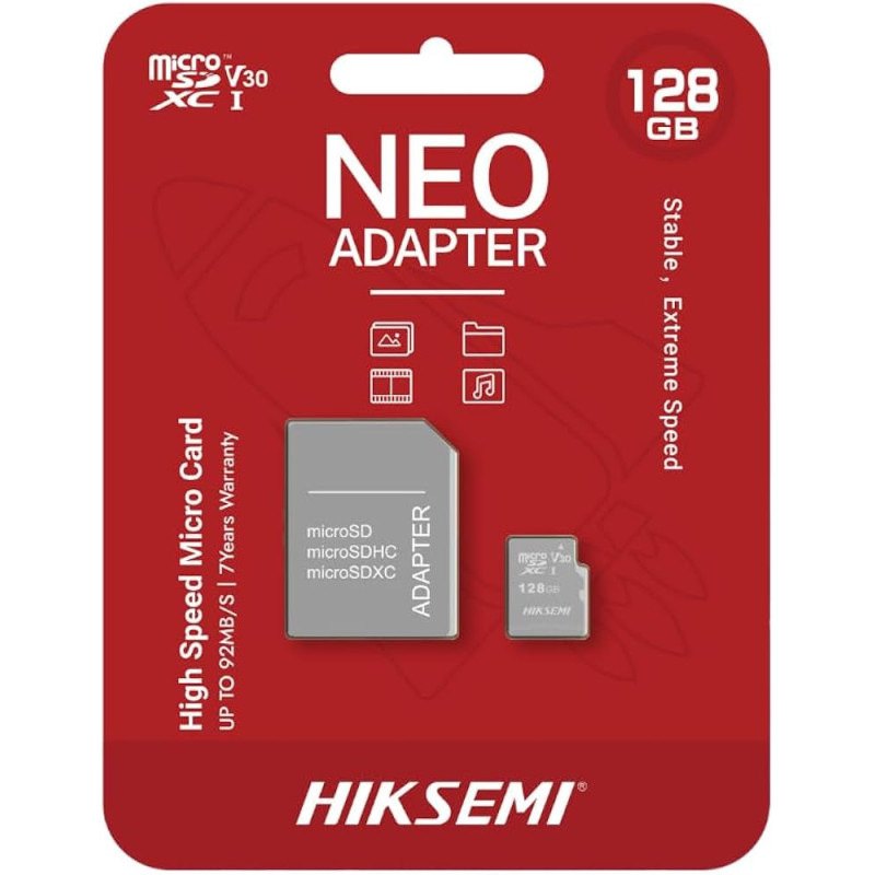 Carte Mémoire HIKSEMI C1 128Go Class 10 avec Adaptateur