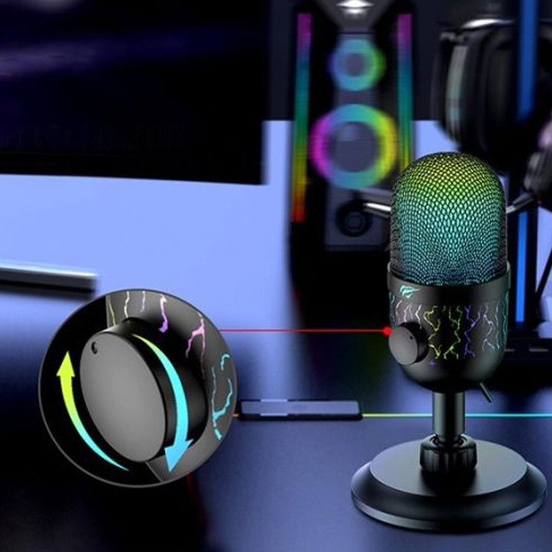 Microphone Gaming HAVIT GK52 USB - RGB - Noir