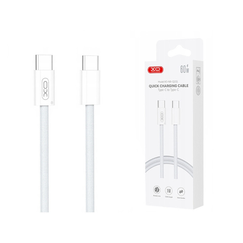 Cable USB-C 60W 1m XO Q273 - Blanc