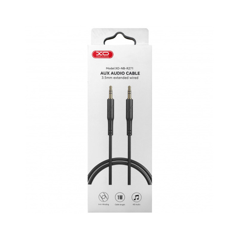 Cable AUX Jack 1m XO R271 - Noir