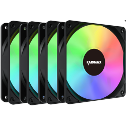 Pack 4 Ventilateur RAIDAMX X-AIR NV-X120FBDC4 - LED ARGB - Noir