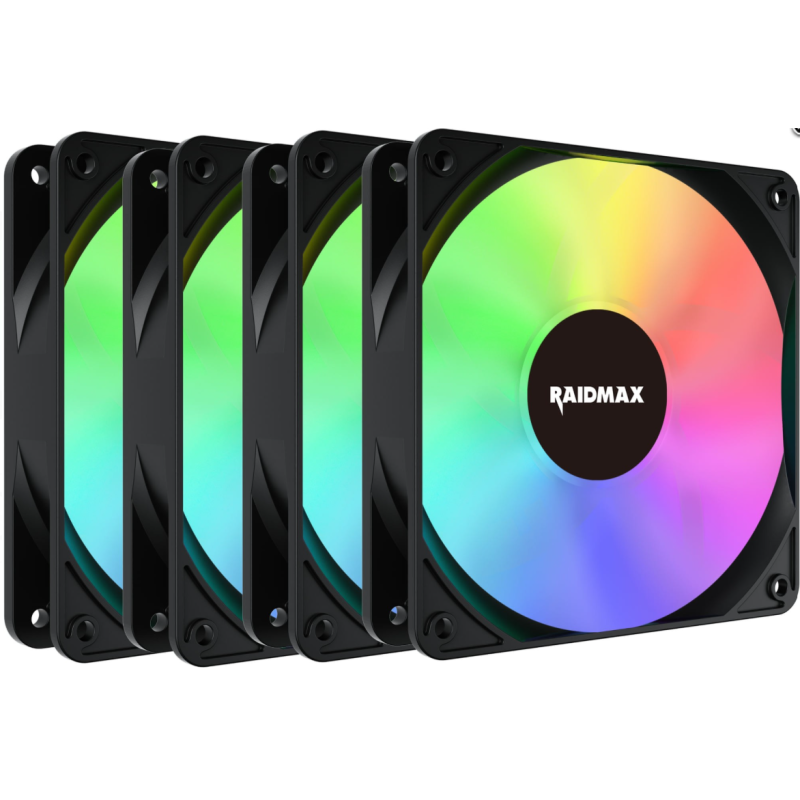 Pack 4 Ventilateur RAIDAMX X-AIR NV-X120FBDC4 - LED ARGB - Noir