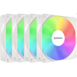 Pack 4 Ventilateur RAIDAMX X-AIR NV-X120FWDC4 - LED ARGB - Blanc