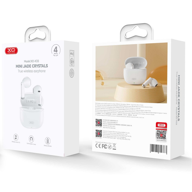 Ecouteur Bluetooth XO X33 TWS - Blanc
