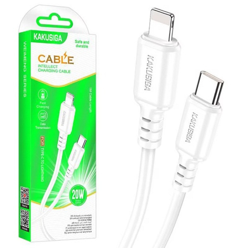 Cable USB-C vers Lightning 20W KAKUSIGA KSC-982 - Blanc