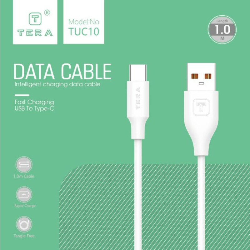 Cable Type C 1m 4A TERA TUC10 - Blanc