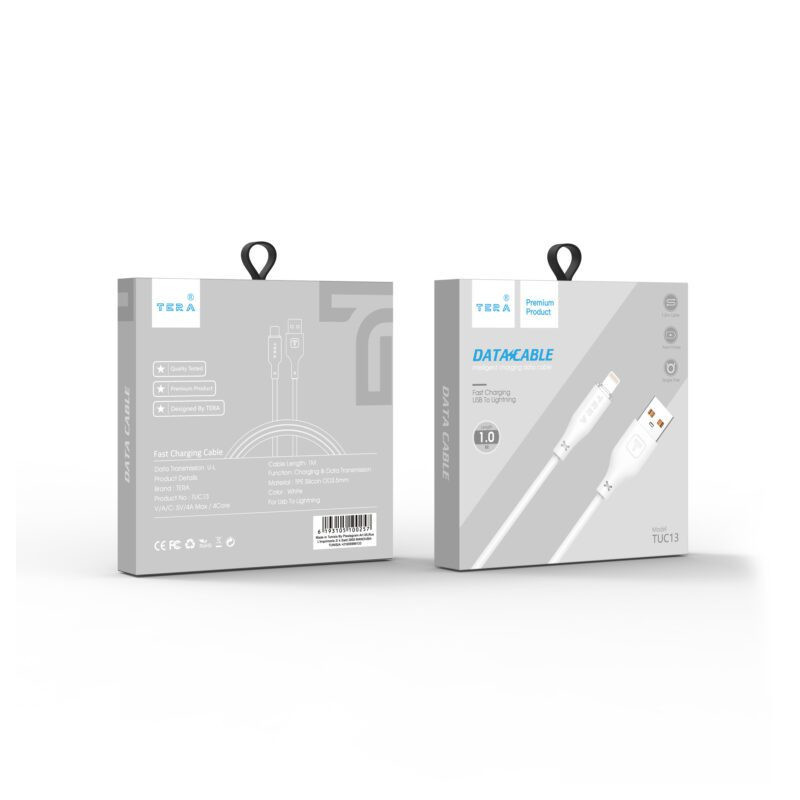 Cable Lightning 1m 4A TERA TUC13 - Blanc